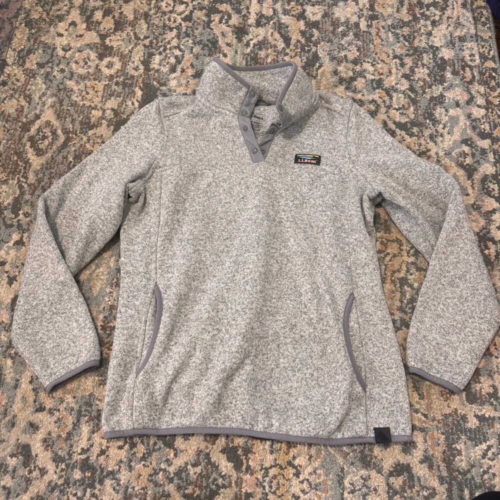L.L. Bean Women's Sweater Fleece Pullover- Medium- Grey